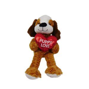 Tom's Toy International LTD Plush 15" Puppy Dog Holding A Heart Puppy Love (New)